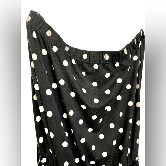 New boutique black jumpsuit with white polka dots medium - Picture 5 of 6